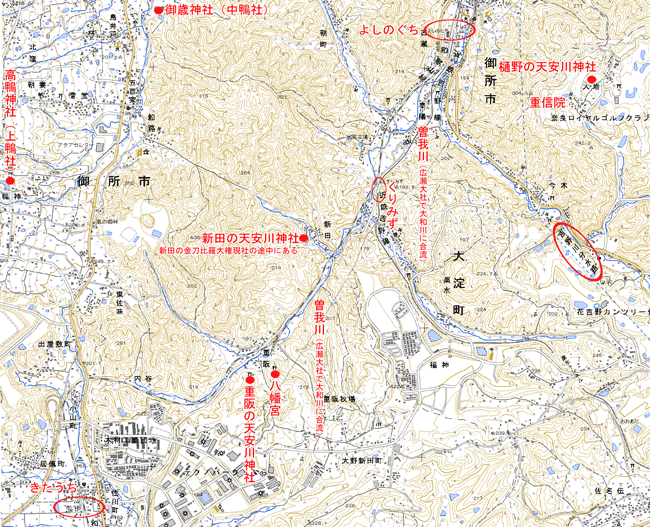 天安川神社の周辺図