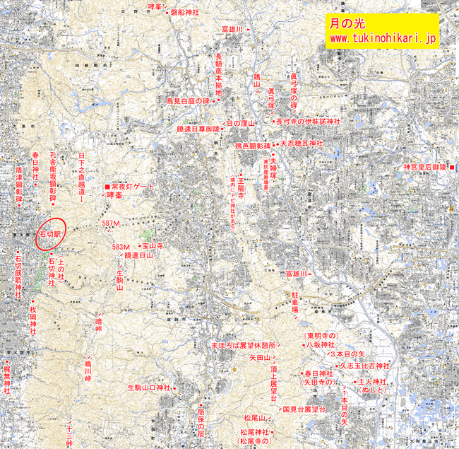 【地図】生駒市の俯瞰図