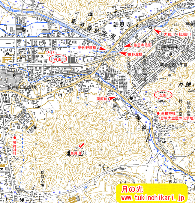 【地図】生根神社（これむろやま）の周辺図