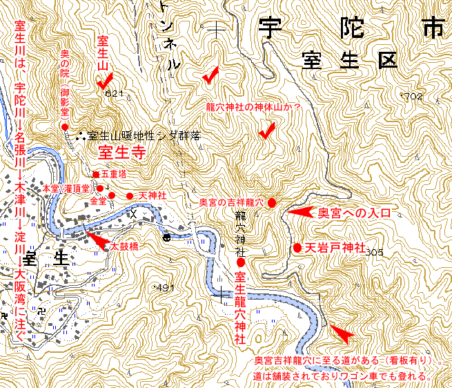 室生龍穴神社の周辺地図