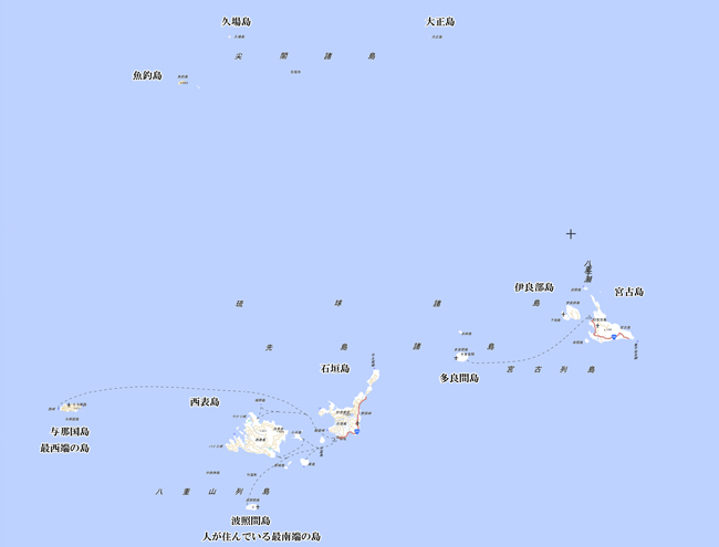 先島諸島の概略地図