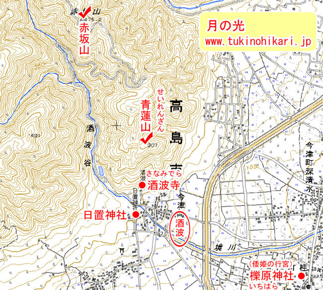 高島市今津町笹波の青連山の地図