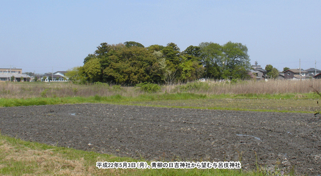 青柳の与呂伎神社 (よろき)のある万木の森