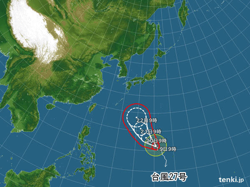 台風27号の発生