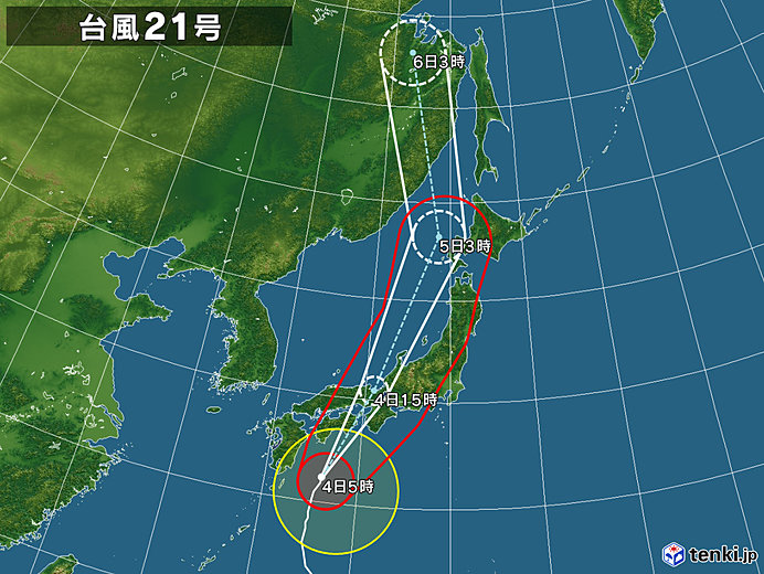 台風21号接近