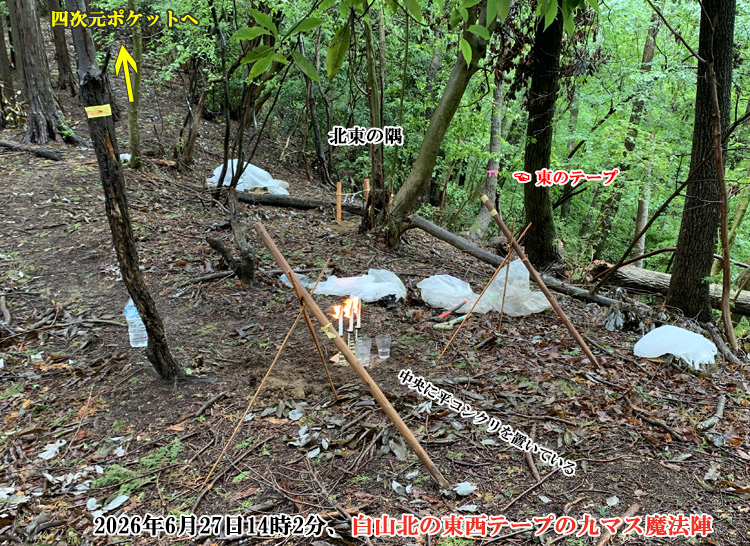 中央に平コンクリを置いた